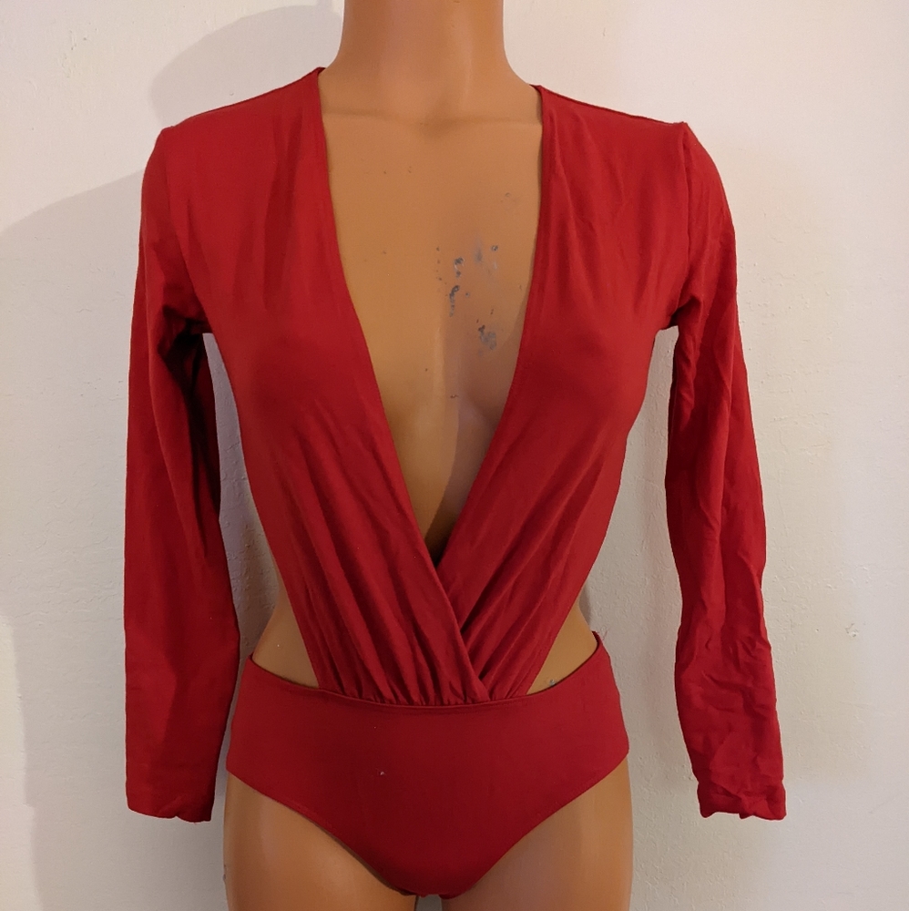 Red party body suit M American Apparel